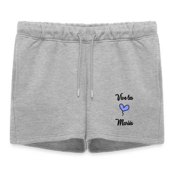 VIVE LES MARIES - Short de survêtement femme premium - gris chiné - Devant - AI Model Female 172 light (172cm)