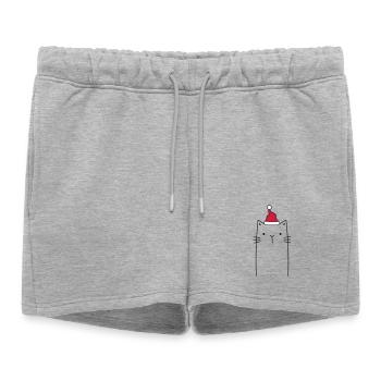 Cat Nicholas Christmas cap gift idea - Women’s Premium Organic Sweatshorts - heather grey - Front - AI Model Female 172 light (172cm)
