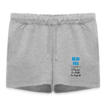 belle-fille / beau-fils / beau fils / belle fille - Short de survêtement femme premium - gris chiné - Devant - AI Model Female 172 light (172cm)