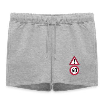 60th birthday, attention 60 ... + - Women’s Premium Organic Sweatshorts - heather grey - Front - AI Model Female 172 light (172cm)