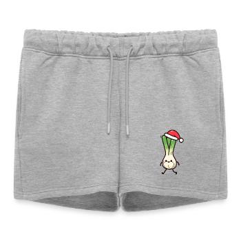 Linge de Noël de Saint-Nicolas - Short de survêtement femme premium - gris chiné - Devant - AI Model Female 172 light (172cm)