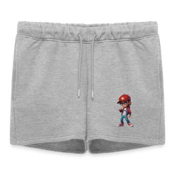 Adolescent branché cool - Short de survêtement femme premium - gris chiné - Devant - AI Model Female 172 light (172cm)