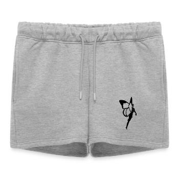 Femme papillon (noir) - Short de survêtement femme premium - gris chiné - Devant - AI Model Female 172 light (172cm)