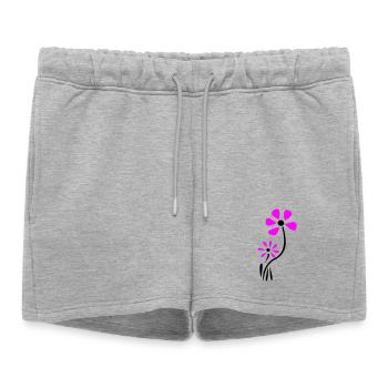 Fantaisie de fleur - Short de survêtement femme premium - gris chiné - Devant - AI Model Female 172 light (172cm)