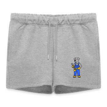 Plombier chien - Short de survêtement femme premium - gris chiné - Devant - AI Model Female 172 light (172cm)