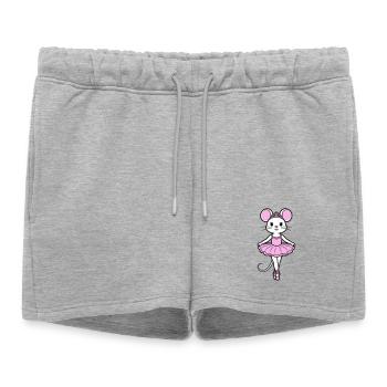Souris ballerine - Short de survêtement femme premium - gris chiné - Devant - AI Model Female 172 light (172cm)
