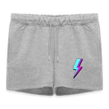 Éclair au néon psychédélique - Short de survêtement femme premium - gris chiné - Devant - AI Model Female 172 light (172cm)