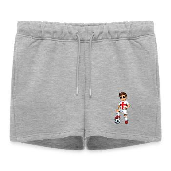 Soccer Boy Fan d’Angleterre Drapeau anglais - Short de survêtement femme premium - gris chiné - Devant - AI Model Female 172 light (172cm)