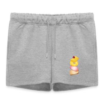 Ananas,fromage,jambon et pain grillé -Toast Hawaii - Short de survêtement femme premium - gris chiné - Devant - AI Model Female 172 light (172cm)