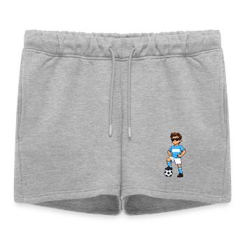 Soccer Boy Fan d’Argentine Drapeau argentin - Short de survêtement femme premium - gris chiné - Devant - AI Model Female 172 light (172cm)