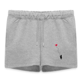 Enfant avec le ballon de coeur. - Short de survêtement femme premium - gris chiné - Devant - AI Model Female 172 light (172cm)