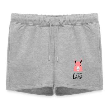 No drama Lama - Women’s Premium Organic Sweatshorts - heather grey - Front - AI Model Female 172 light (172cm)
