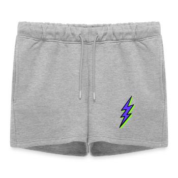 Rayon abstrait dans les tons néon - Short de survêtement femme premium - gris chiné - Devant - AI Model Female 172 light (172cm)