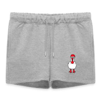 Mouette Doigt d’Honneur Baise Vous Noël En Colère - Short de survêtement femme premium - gris chiné - Devant - AI Model Female 172 light (172cm)