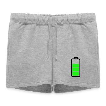 batterie faible - Short de survêtement femme premium - gris chiné - Devant - AI Model Female 172 light (172cm)
