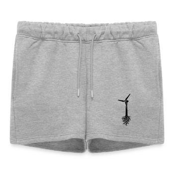 Think Green - Short de survêtement femme premium - gris chiné - Devant - AI Model Female 172 light (172cm)