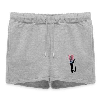 Archery quiver and arrows design by Patjila - Women’s Premium Organic Sweatshorts - heather grey - Front - AI Model Female 172 light (172cm)