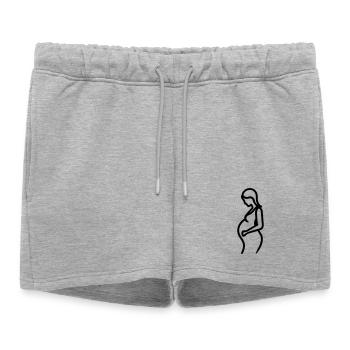 femme enceinte - Short de survêtement femme premium - gris chiné - Devant - AI Model Female 172 light (172cm)