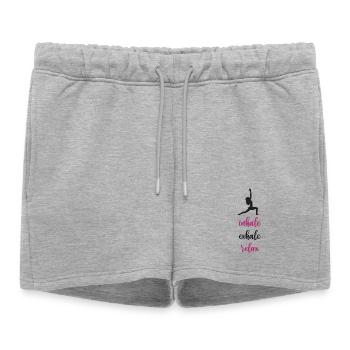 Yoga - Inspirez. Exhaler. Se détendre. - Short de survêtement femme premium - gris chiné - Devant - AI Model Female 172 light (172cm)