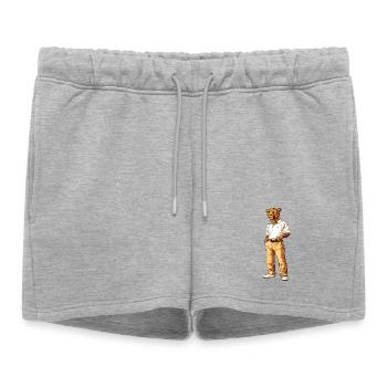 Éventail Léopard - Short de survêtement femme premium - gris chiné - Devant - AI Model Female 172 light (172cm)