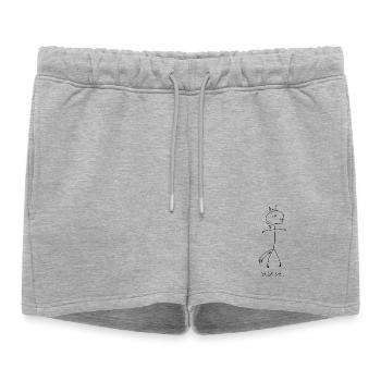horse. (black lines) (by Leni Riosa) - Women’s Premium Organic Sweatshorts - heather grey - Front - AI Model Female 172 light (172cm)