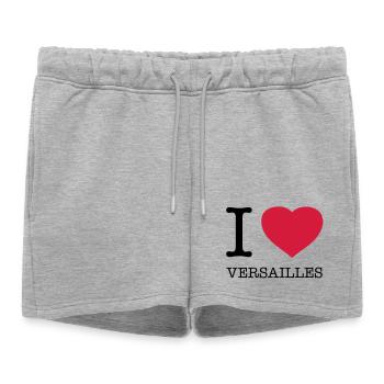 I LOVE VERSAILLES - Short de survêtement femme premium - gris chiné - Devant - AI Model Female 172 light (172cm)