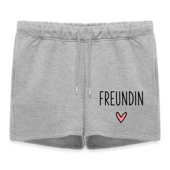 Amie coeur coeur cadeau d'amitié - Short de survêtement femme premium - gris chiné - Devant - AI Model Female 172 light (172cm)
