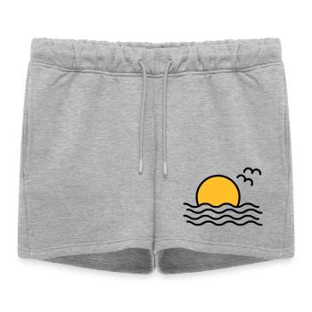 Coucher de soleil - Short de survêtement femme premium - gris chiné - Devant - AI Model Female 172 light (172cm)