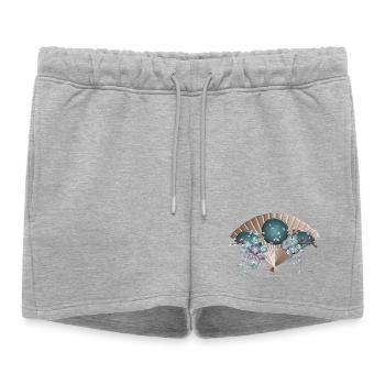 Japonais Mode Style Fleur de cerisier japonais - Short de survêtement femme premium - gris chiné - Devant - AI Model Female 172 light (172cm)