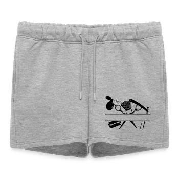 Bannière de texte d’attributs de coiffeurs - Short de survêtement femme premium - gris chiné - Devant - AI Model Female 172 light (172cm)