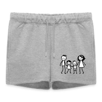 Famille - Short de survêtement femme premium - gris chiné - Devant - AI Model Female 172 light (172cm)