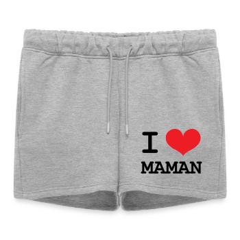 J'aime ma maman - Fête des Mères - Short de survêtement femme premium - gris chiné - Devant - AI Model Female 172 light (172cm)