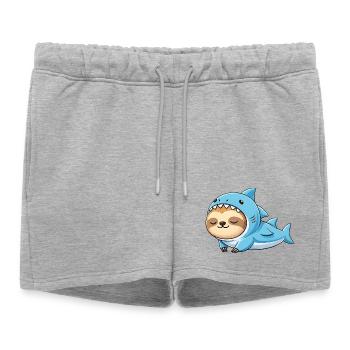 Costume de dessin animé de paresseux mignon, Carnaval du Brésil - Short de survêtement femme premium - gris chiné - Devant - AI Model Female 172 light (172cm)