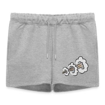 Explosion bruyante de pets Humour Toilet Nuage comique - Short de survêtement femme premium - gris chiné - Devant - AI Model Female 172 light (172cm)