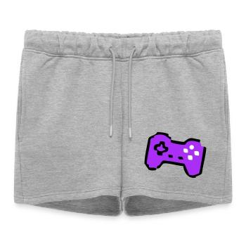 Joueur de manette rétro bizarre - Short de survêtement femme premium - gris chiné - Devant - AI Model Female 172 light (172cm)