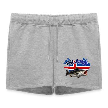 Pêche au charbon en Islande - Pêche à la canne - Short de survêtement femme premium - gris chiné - Devant - AI Model Female 172 light (172cm)