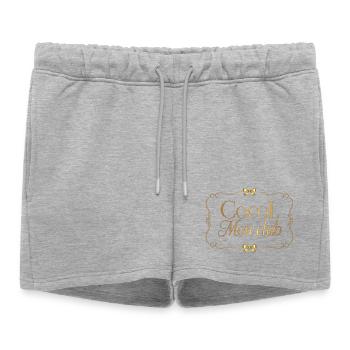 Cocol Mon Club Élégance Or - Short de survêtement femme premium - gris chiné - Devant - AI Model Female 172 light (172cm)