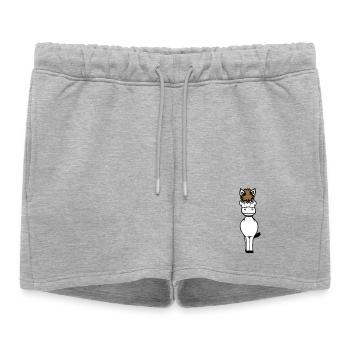 cheval mignon poney poulain cheval fille mignon bande dessinée - Short de survêtement femme premium - gris chiné - Devant - AI Model Female 172 light (172cm)