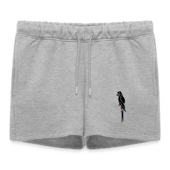 un perroquet avec cache-oeil, chapeau de pirate et - Short de survêtement femme premium - gris chiné - Devant - AI Model Female 172 light (172cm)