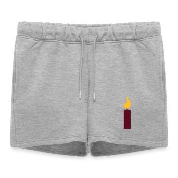 1er anniversaire - bougie - Short de survêtement femme premium - gris chiné - Devant - AI Model Female 172 light (172cm)