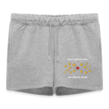 What if you're right? - Women’s Premium Organic Sweatshorts - heather grey - Front - AI Model Female 172 light (172cm)