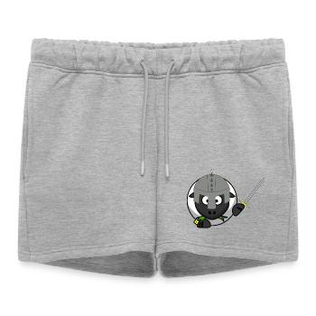 ChevalierMouton au combat - Short de survêtement femme premium - gris chiné - Devant - AI Model Female 172 light (172cm)
