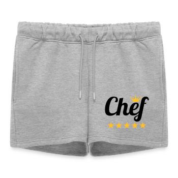 Chef - Short de survêtement femme premium - gris chiné - Devant - AI Model Female 172 light (172cm)
