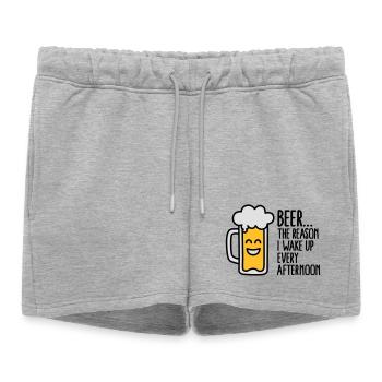 Beer is the reason I wake up every afternoon - Women’s Premium Organic Sweatshorts - heather grey - Front - AI Model Female 172 light (172cm)