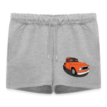 Duo Orange - Short de survêtement femme premium - gris chiné - Devant - AI Model Female 172 light (172cm)