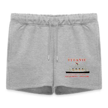 TITANIC CREATION Louis RUNEMBERG © Adagp - Short de survêtement femme premium - gris chiné - Devant - AI Model Female 172 light (172cm)