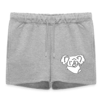 Dessin au trait de koala - Short de survêtement femme premium - gris chiné - Devant - AI Model Female 172 light (172cm)