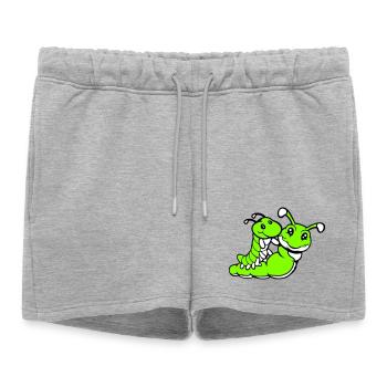 2 friends riding caterpillar father mother child dad mom - Women’s Premium Organic Sweatshorts - heather grey - Front - AI Model Female 172 light (172cm)