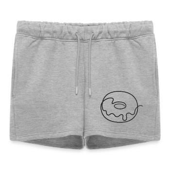 Croquis de beignet – motif doux pour les gourmands - Short de survêtement femme premium - gris chiné - Devant - AI Model Female 172 light (172cm)