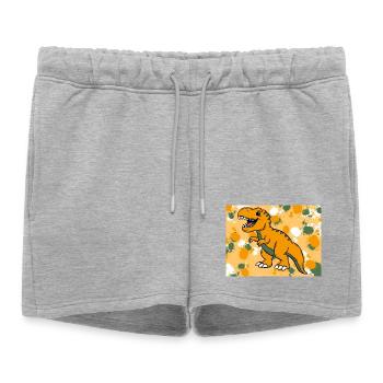 T-Rex Dino - Women’s Premium Organic Sweatshorts - heather grey - Front - AI Model Female 172 light (172cm)